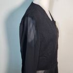 Simply Noelle Black Chiffon and Knit Zip-Up Jacket NWT Size Small/Medium Photo 4