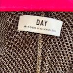 Day Size M Gold Metallic Coverup with Drawstring Waistline Size M Photo 10