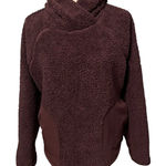 Nike Women's Burgundy Faux Fur Sherpa Pull Over Hoodie Sz S Soft Warm Winter Photo 0