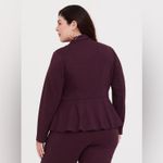Torrid Studio Luxe Ponte Peplum Blazer Deep Purple Plum Career Chic Plus Size 5X Photo 1