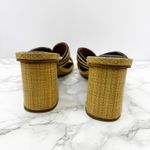 DV Dolce Vita Haady Rafia Straw Wedge Slide Sandals Women Size 10 Black Tan Photo 2