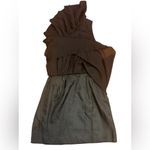 Shoshanna Swiss Dot Ruffled One ShoulderBlack Size 4 Photo 3