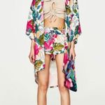 ZARA TRF Tropical Floral Kimono Asymmetrical Photo 3