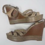 Frye 'Corrina' Beige Leather Platform Sandals Size 9M Photo 5