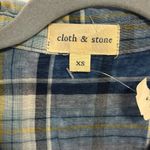 Cloth & Stone  BLUE WITH YELLOW STRIPE PLAID LONG SLEEVE BUTTONDOWN SHIRT SIZE XS Photo 1