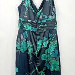 Evan Picone Evan-Picone Dress Womens 6 Used Black Green Blue Gray Career Cocktail Floral Photo 3