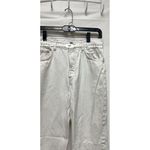 ZARA DHK Jeans Women's Size 6 28 Off White Button Fly Straight Leg Raw Hem Photo 2