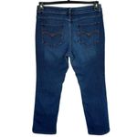 Lee  Womens SZ 14S SHORT Straight Leg Jeans Mid-Rise Pockets Zip-Fly Stretch Blue Photo 3