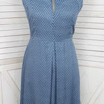 Angie ‎ Polka Dot Keyhole Retro Sleeveless Fit Flare Dress Blue White Medium Photo 0