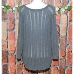 American Eagle Outfitters Ladies Gray Sweater Size S Eyelets Sheer Long Sleeve Photo 4