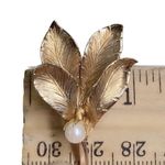 GF 12K  PPC Four Leaves with Pearl Pin Brooch Photo 3