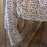 Talent Blouse Womens Size 1XL Brown Black Low V Neck Sheer Smocked Bottom Casual Photo 7