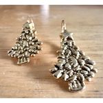 Vintage Christmas Tree Earrings Star Topper Gold Tone Eurowire Nostalgic Holiday Photo 3