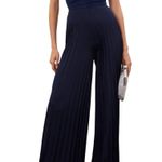 One33 Social Strapless Pleated Jumpsuit in Blue, Size US 4 Blue Photo 1