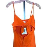 LITA by Ciara Tie Front Jumpsuit Cherry Tomasto Size XS Wide Leg Orange Photo 3