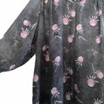 Caslon Tie Sleeve Gray and Pink Floral Blouse Size 2X Photo 2