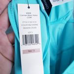 Carmen Marc Valvo  Aqua Marine Ruffle One Piece Swimsuit Photo 5