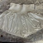 TCEC  Holiday Silver Metallic Sparkly Flowy High Waisted Shorts Womens LG Photo 5