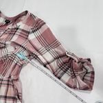 Torrid Pink Plaid Challis Zip Front Tab Sleeve Shirt Dress Size 1X Photo 8