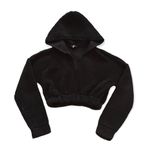 Missguided 🔃 Teddy V Front Black Cropped Hoodie Photo 3