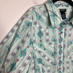 Wrangler ‎ Retro western pearl snap shirt teal women’s size XXL 100% cotton Photo 3