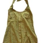 LA Made  Silk Green And Grey Halter Top Photo 0