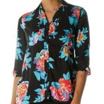 Anthropologie  Maeve Woodland Walk Black Floral Blouse Size 4 Photo 1