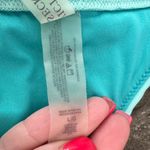 Victoria's Secret VICTORIAS‎ SECRET Teal Silver Sequins Embroidered Triangle String Bikini Top L Photo 4