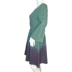 Hyku Fit & Flare Dress Hunter Green‎ Purple Ombre Dip Dye Raw Edges Gauzy Size S Green Photo 2