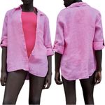 ZARA NWT  Pink Button Down Linen Top size XL Photo 1
