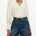 Madewell NWT  Long-Sleeve Tie-Neck Top Winter White Photo 0