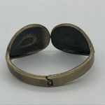 Boho Brass and Turquoise Hinge Bracelet Gold Photo 2