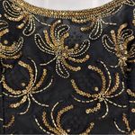 Vintage Morningside Designer Collection sleeveless Sequin Mini dress Black Gold Size 4 Photo 4