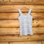 Lululemon  Scoop Back Tank Cyber Stripe White Silver Fox Photo 6