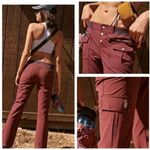 Free People  Cascade Flares Womens Sz Medium Cargo Pants Hiking Oxblood FP Moveme Photo 1