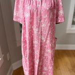 Vintage Lady Manhattan Pink Cabbage Rose Print Muu Muu House Dress Nightgown Size L Photo 10
