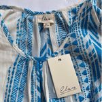 Elan Womens White Blue Geometric Print Halter Neck Mini Dress Beach Cover Up XL Photo 3