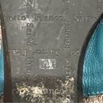 Franco Sarto  Blue and Brown Sandals with Gold Studs Photo 5