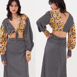 For Love & Lemons Anya Billow Sleeve Retro Polka Dot Floral Alternate Top NWT XS Photo 1