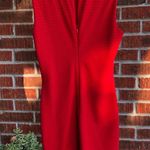 Bebe  Jeweled & Beaded red sleeveless fitted high neck Mini Dress Size Medium Photo 8