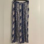 American Eagle Boho Festival Flirty Lined Blue Patterned Maxi Skirt Photo 5