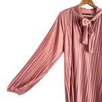 ZARA  Pleated Long Sleeve Tie-Neck Mini Dress in Dusty Rose Pink Bloggers Fave, M Photo 8