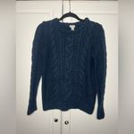 L.L. Bean Heritage Cotton Cableknit Fisherman Sweater Blue Size M Photo 1