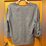 ZARA  Chambray cotton/Linen Blend Tie Sleeve
Button Top Size XS Photo 1