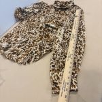 Rafaella  Women’s XL Leopard Print Satin Blouse Button Front Long Sleeve Top Photo 9