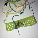 Lot of 5 Colorful Green Yellow Shroom Boho Beaded Adjustable Bracelets Photo 5