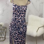 Leopard Print Ruched Maxi Dress Brown Size L Photo 1