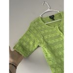 Vintage Designer Studio Green Crochet Button Up Sweater Size Small Rave Festival Photo 2