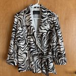 Alex Evenings  Blazer Womens‎ Small Silver Black Tie Closure Photo 0