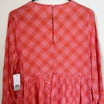 BP NWT  Print Long Sleeve Dress in Pink and Orange Plaid - Size: Large Photo 4